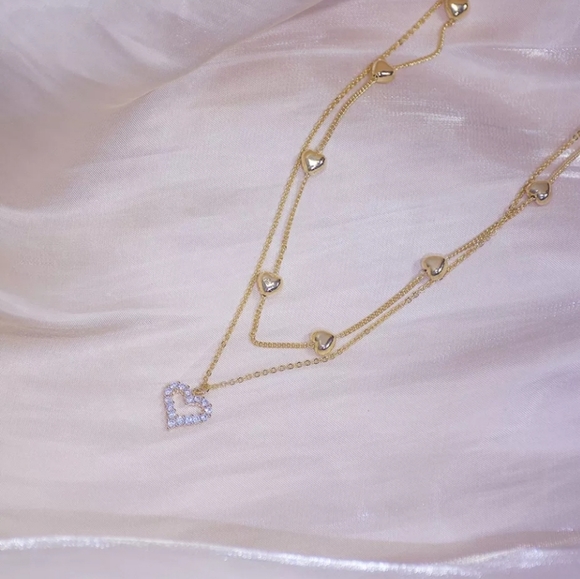 SOLD SOLD SOLD New Double Strand Heart Necklace - Picture 3 of 4